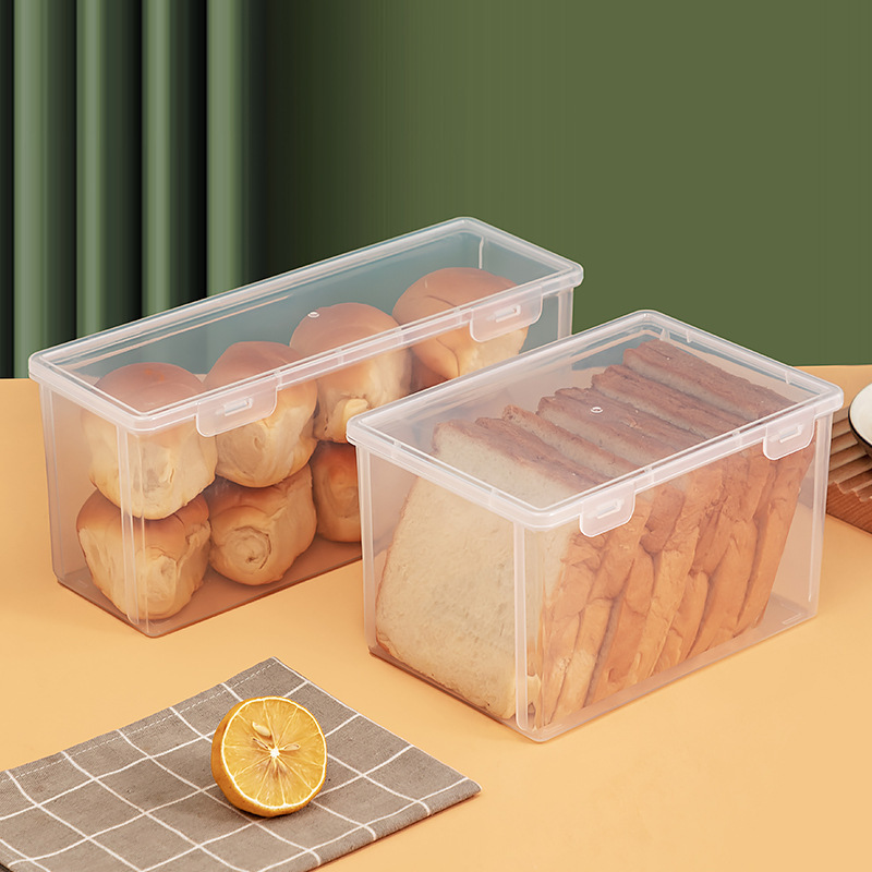 家庭用タッパー食品グレード冷蔵庫専用透明プラスチックトーストパン収納ボックスキッチン冷蔵庫収納ボックス|undefined