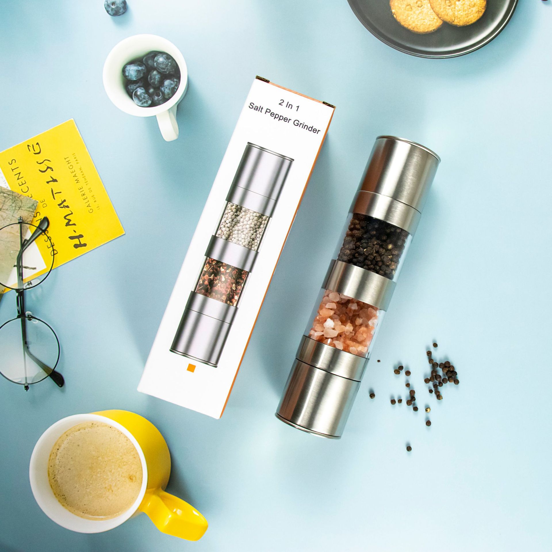 Factory Direct grinder kitchen supplies stainless steel pepper grinder manual pepper mill seasoning bottle