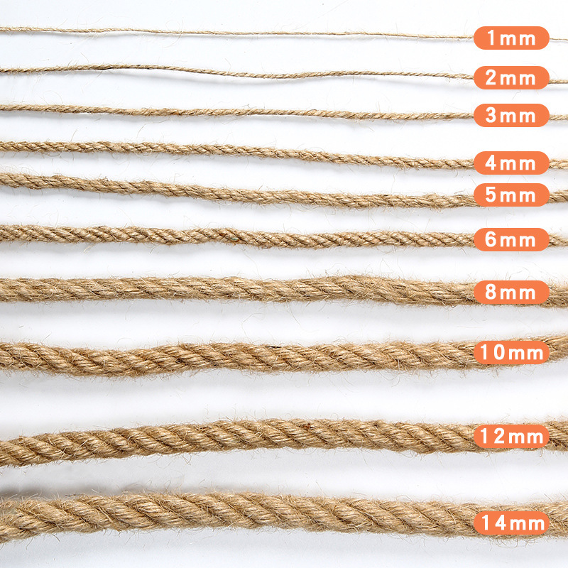 Handmade hemp rope rope wear-resistant binding rope hemp rope decoration hand-woven hemp rope photo wall hanging clothes rope