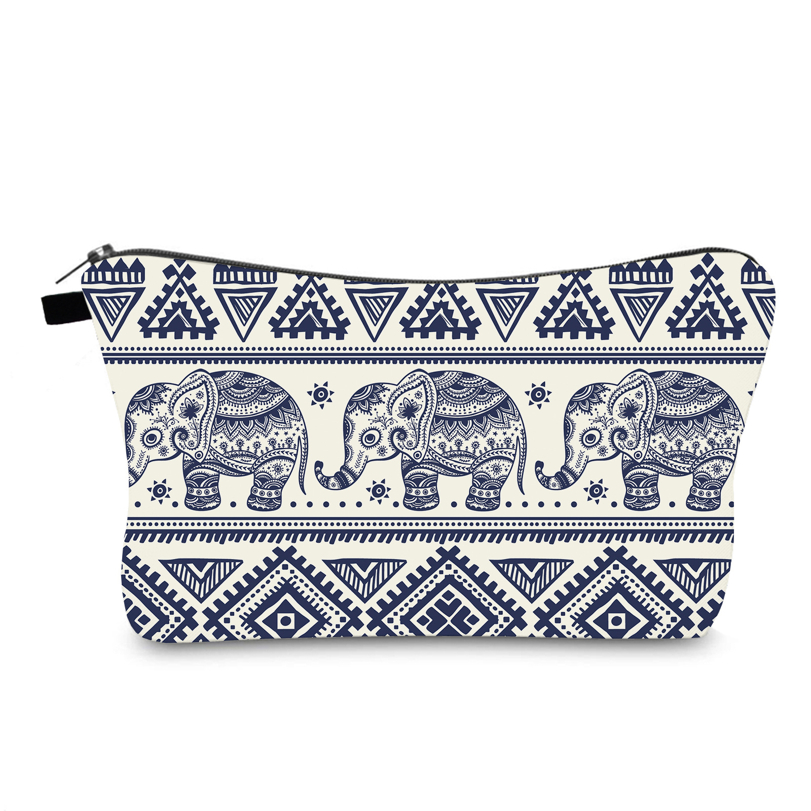 Cross-border New Anti-splash Cosmetic Bag HD Digital Elephant Print Portable Travel Storage Washbag for Women