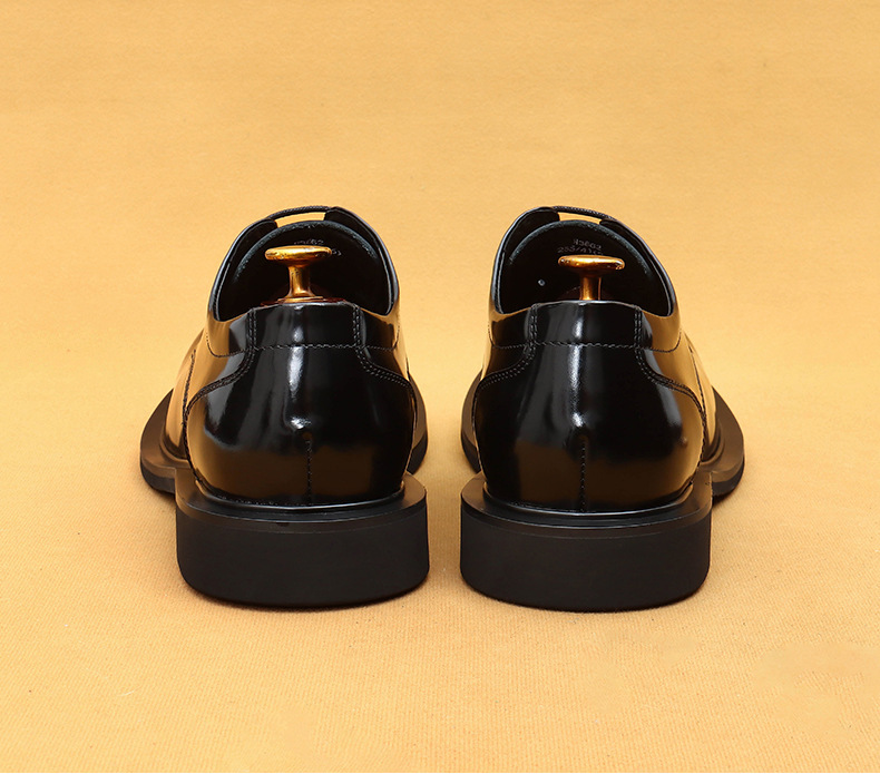 [Prévente non disponible] chaussures en cuir décontractées pour hommes, jambes larges, britanniques, brillantes, grosse tête, première couche de cuir de vachette, chaussures pour jeunes_voghion.com