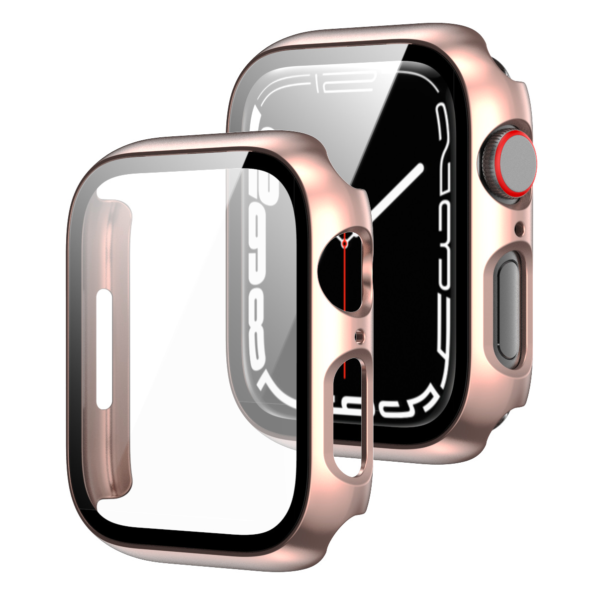 For Apple Watch Case PC All-in-One Case Apple Watch9 Protective Case iWatch Tempered Glass Film