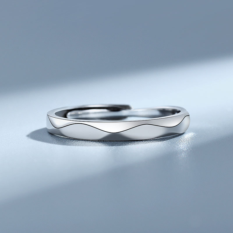 S925 Sterling Silver High-end Ring Men's 1 karat Ling-shaped Angle Simulation Diamond Sterling Silver Couple Ring