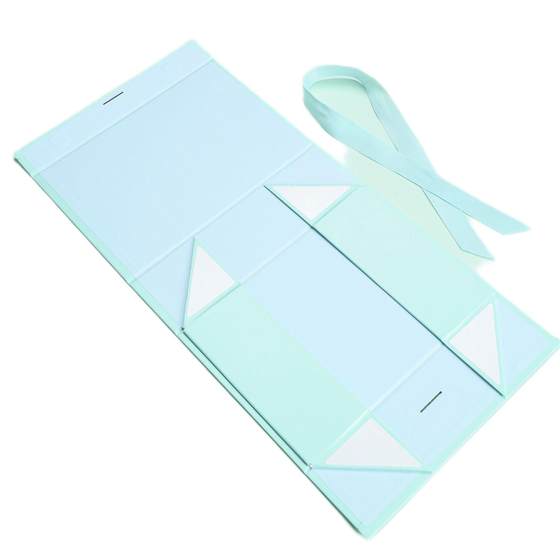 Spot flip folding box wholesale bow solid color packaging box cross-border foreign trade folding gift box one-piece gift box