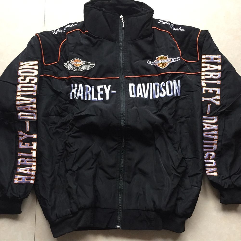F1 Racing Suit Academic Style Retro Style Autumn and Winter Coat Cotton Coat Casual Coat Fully Embroidered Harley A164