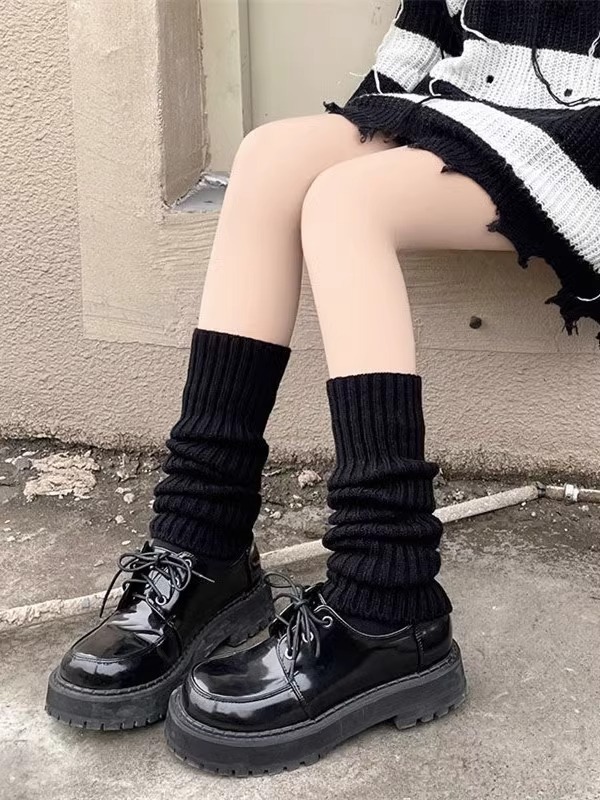 Lolita knitted pile socks Japanese lengthened jk calf socks modified leg socks leg cover slimming leg cover