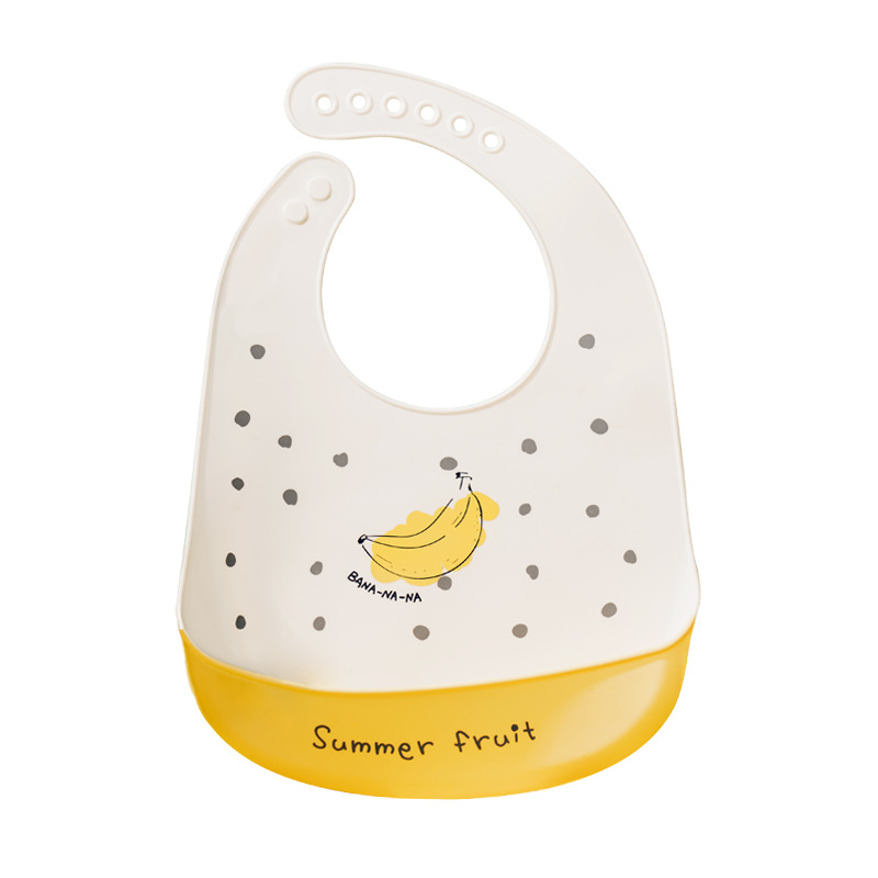 ins Food Grade Silicone Bib Baby Food Food Bucket Baby Slippery Bib Waterproof Sirty-proof Children's Slippery Bucket Summer