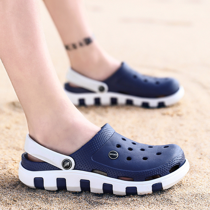 Cross-border 2025 summer two-wear sandals and slippers men's trendy outdoor beach couples Korean men's hole shoes women wholesale