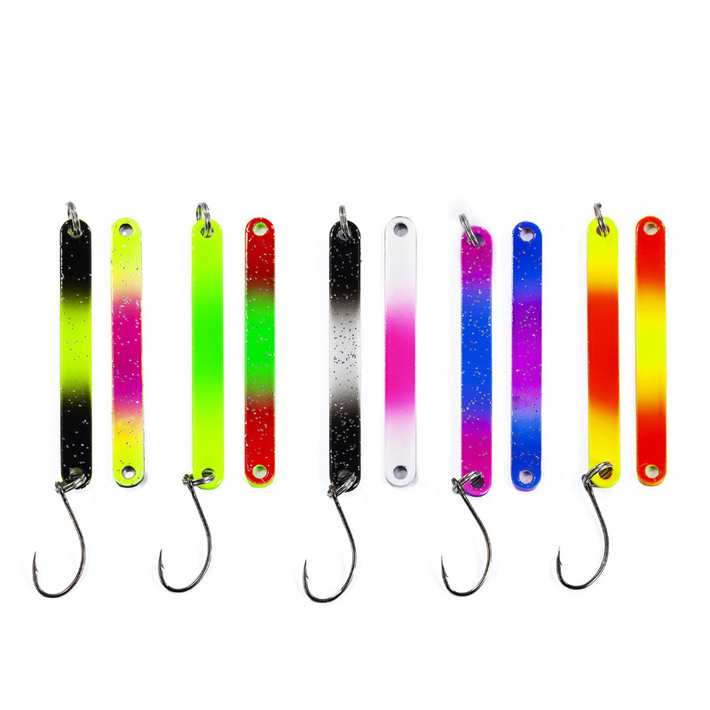 Colored lure sequin strip 2.5g double-sided metal sequin fishing bait hard bait freshwater trout copper sheet horse mouth sequins