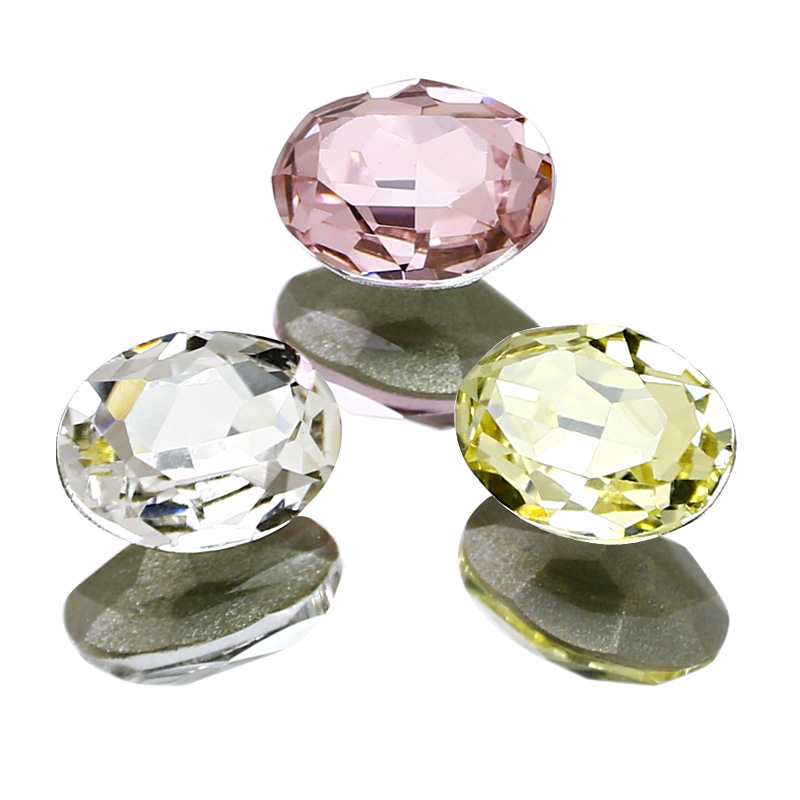 Dongzhou crystal 8*6mm oval pointed diy jewelry accessories small pigeon egg color nail drill new wholesale