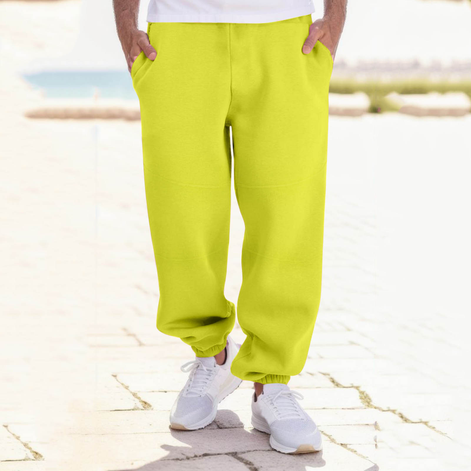 New Men's autumn and winter stitching training sports trousers men's sports fitness pants plus size men's sweatpants [European size]]