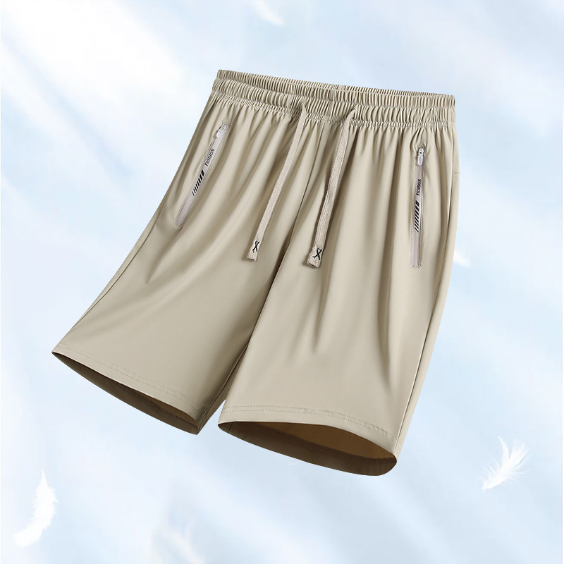 Summer Ice Silk Thin Sports Shorts Men's Loose Elastic plus size Casual Men's Five-point Pants Quick-drying Pants 2225
