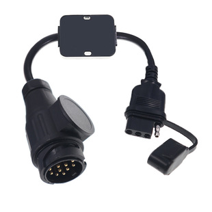 Trailer connector European 13-pin to American 4-pin brake steering line combined tail light line converter