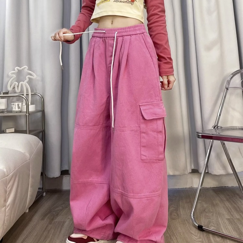 Cool Pull Girl American Retro Crowd Pants Women's Spring New Wide Leg Pants Loose Casual Trendy Trousers for Women
