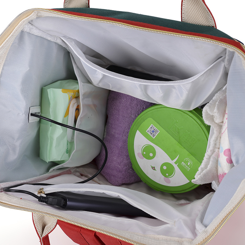 Backshoulder Lightweight Baby Bag Upgraded Large Capacity Dry and Wet Mother Bag Fashionable Contrast Color Baby Bag Mummy Bag
