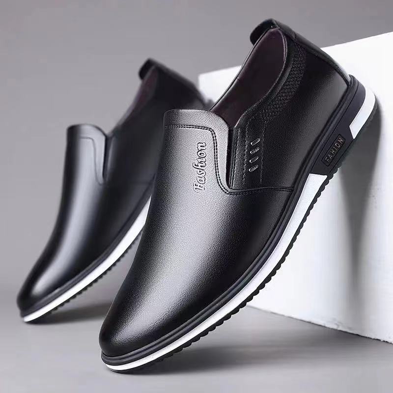 2024 Spring Leather Shoes Soft Leather Men's Shoes Soft Sole Men's Business Casual Shoes Summer British Fashion Leg Shoes