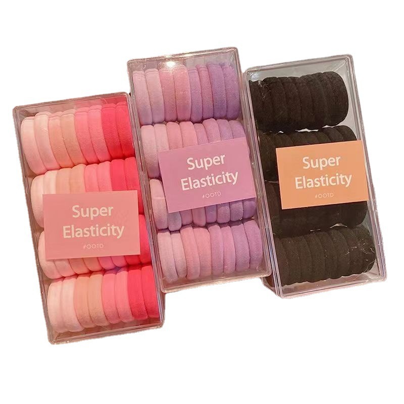 Hair band wholesale boxed girls high ponytail headband rubber band versatile new color hair band hair rope
