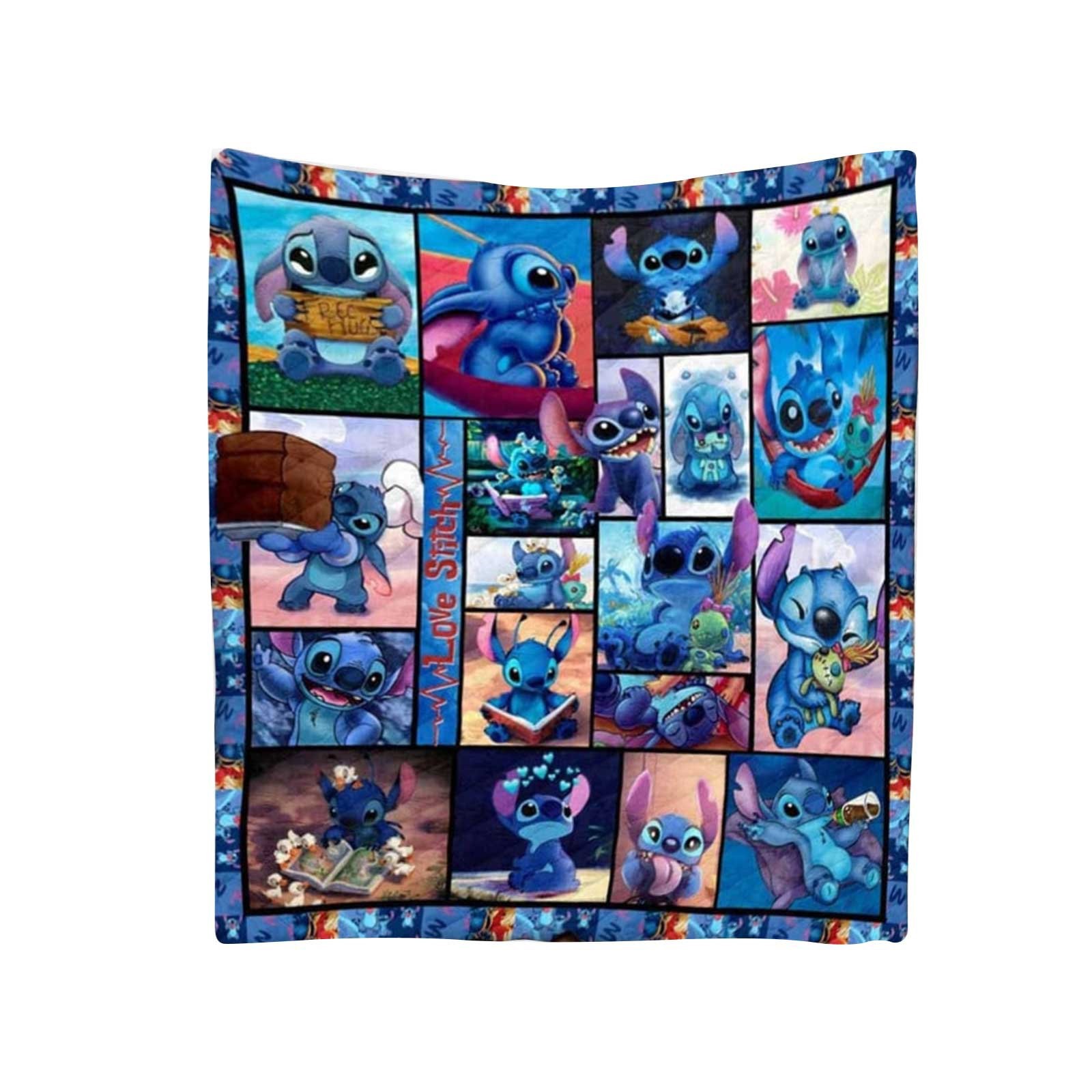 Cross-border Amazon hot cartoon Stitch flannel printed blanket