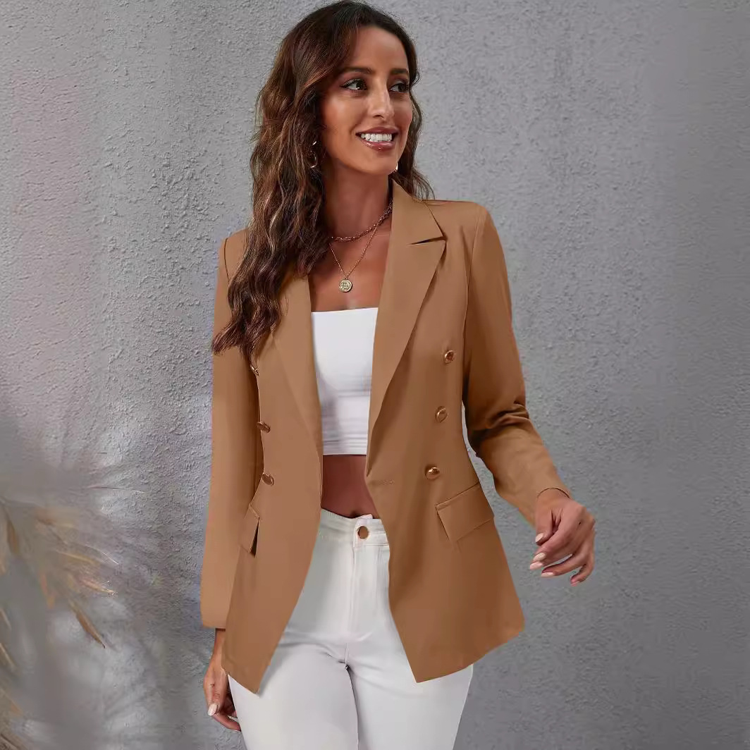 Spot new women's suit lined with slim 2023 spring and autumn Amazon European and American women's cross-border coat top