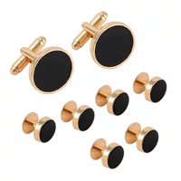 AliExpress Amazon новые черные Запонки краска 8 предметов смокинг французская рубашка Запонки