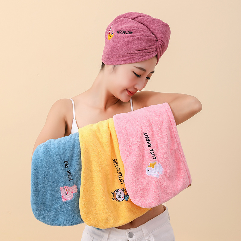 Coral fleece dry hair towel bath cap wholesale absorbent thick wrap hair towel shampoo hair wipe headscarf female dry hair cap