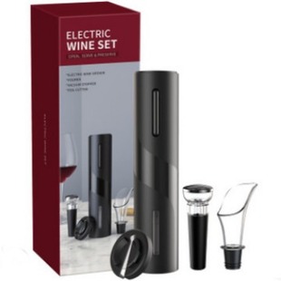 Battery/Rechargeable Electric Bottle Opener Set Simple Black Intelligent Automatic Wine Bottle Opener Wine Utensils
