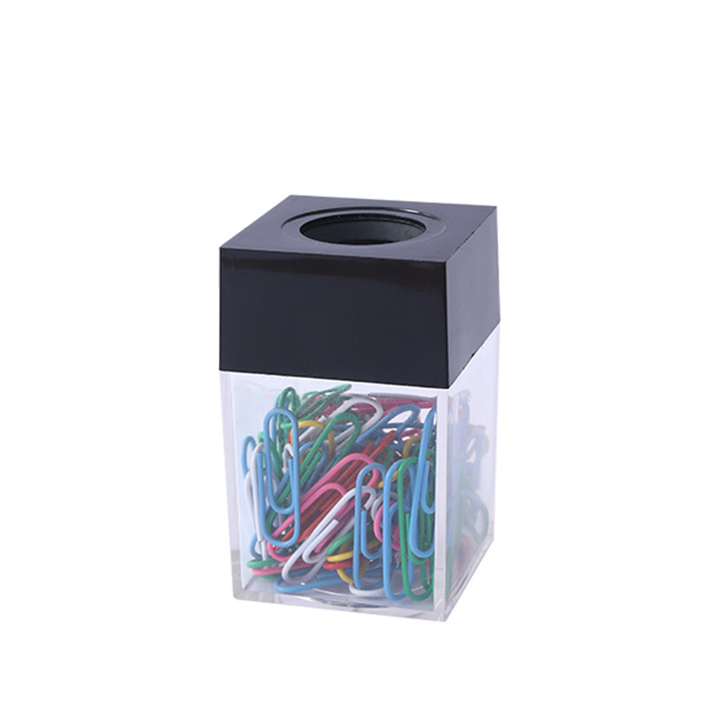 立徳美創意角型マカロン色磁気クリップ収納桶プラスチックカラー透明クリップ桶|undefined