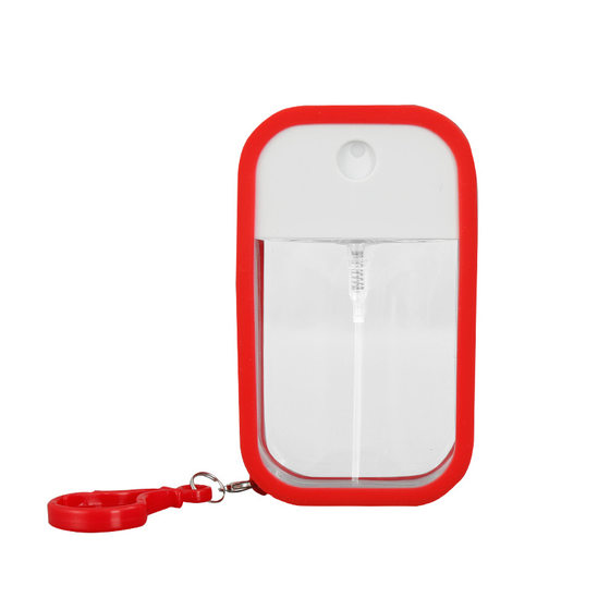 In stock 50ml portable card type spray bottle 45ml alcohol watering can perfume hand sanitizer sub-bottle silicone suit