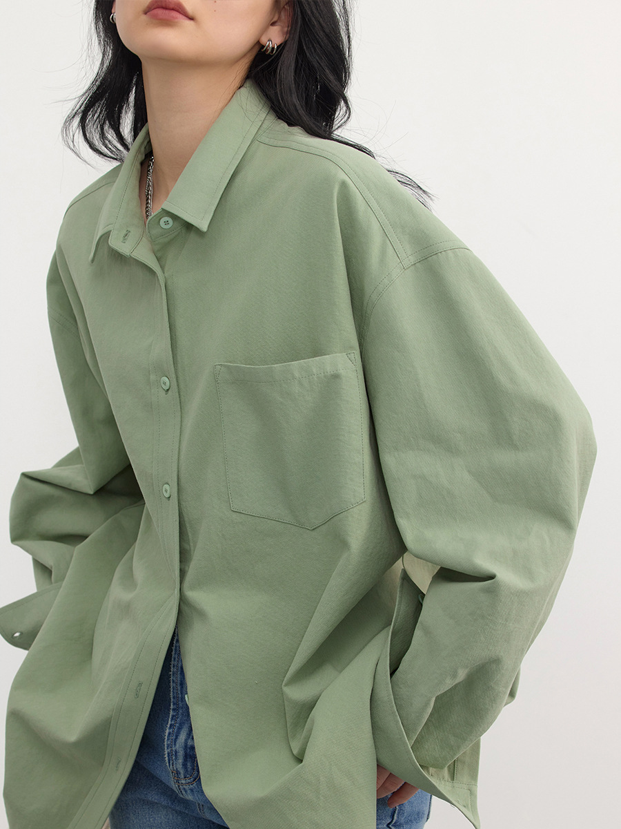 CHICVEN2023 Spring New Casual Loose Pink Shirt Top Women's Cold High-grade Long-sleeved Shirt