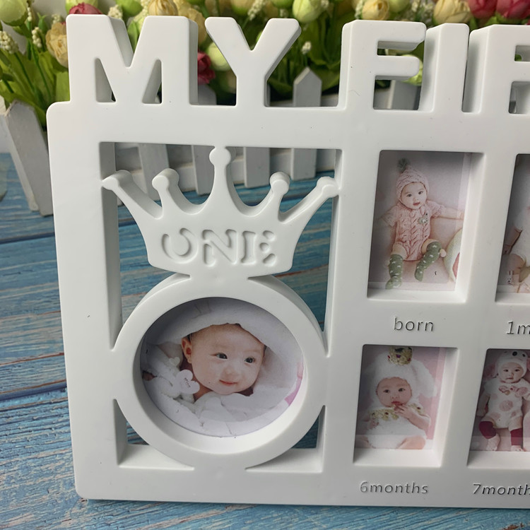 New Baby 12 Months Growth Record Combination Photo Frame PP Plastic Material Amazon Export Photo Frame