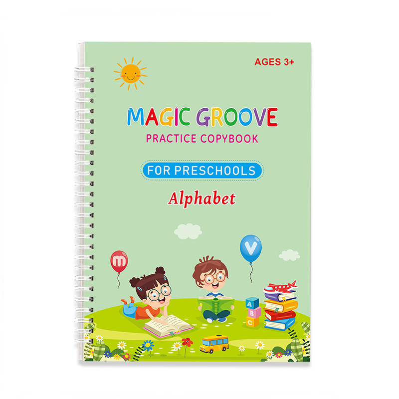 New cross-border special English version children's groove copybook pen control training exercise book Full English Magic practice copybook