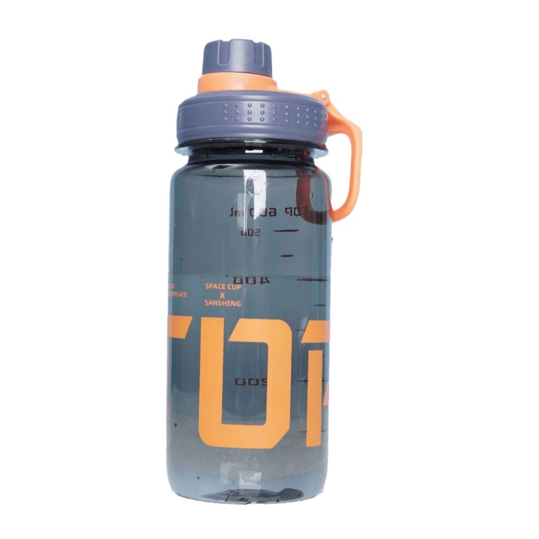 Sports water cup large capacity plastic anti-fall men's and women's students creative trend Korean version of high temperature portable space cup