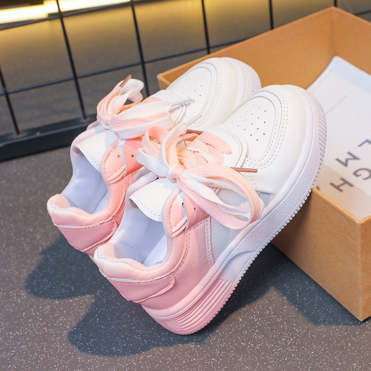 Girls' sneakers gradient color white shoes 2023 Spring and Autumn new medium and large children's board shoes children's shoes casual shoes