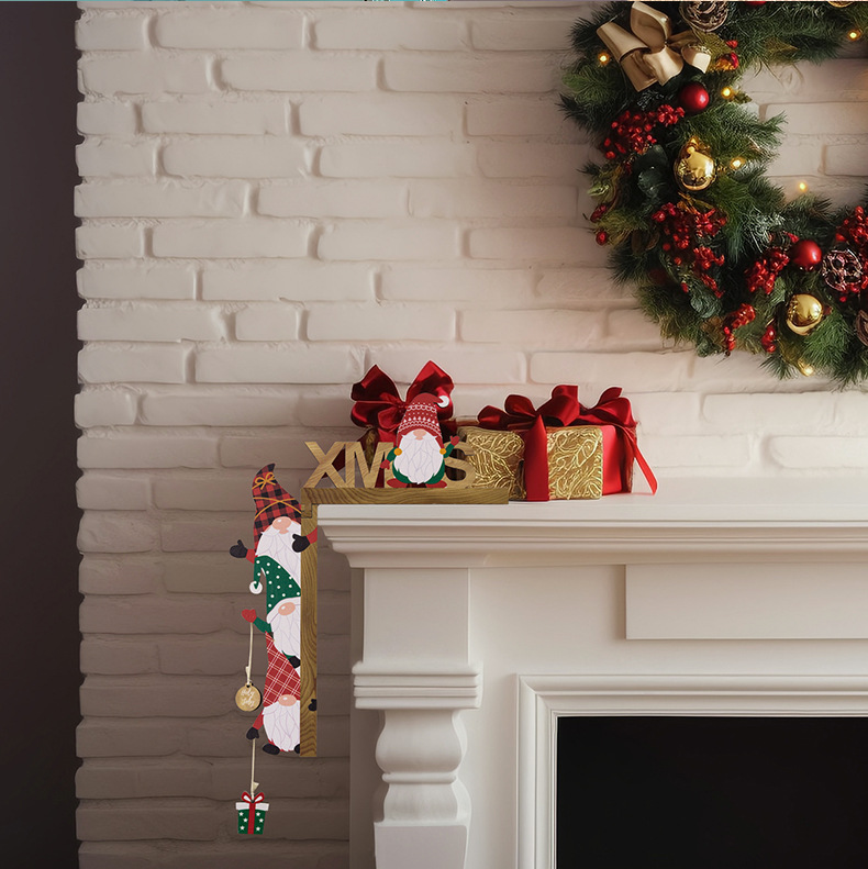 Haobei cross-border hot selling new Christmas creative Christmas door frame pendant home atmosphere layout table corner decoration_voghion.com