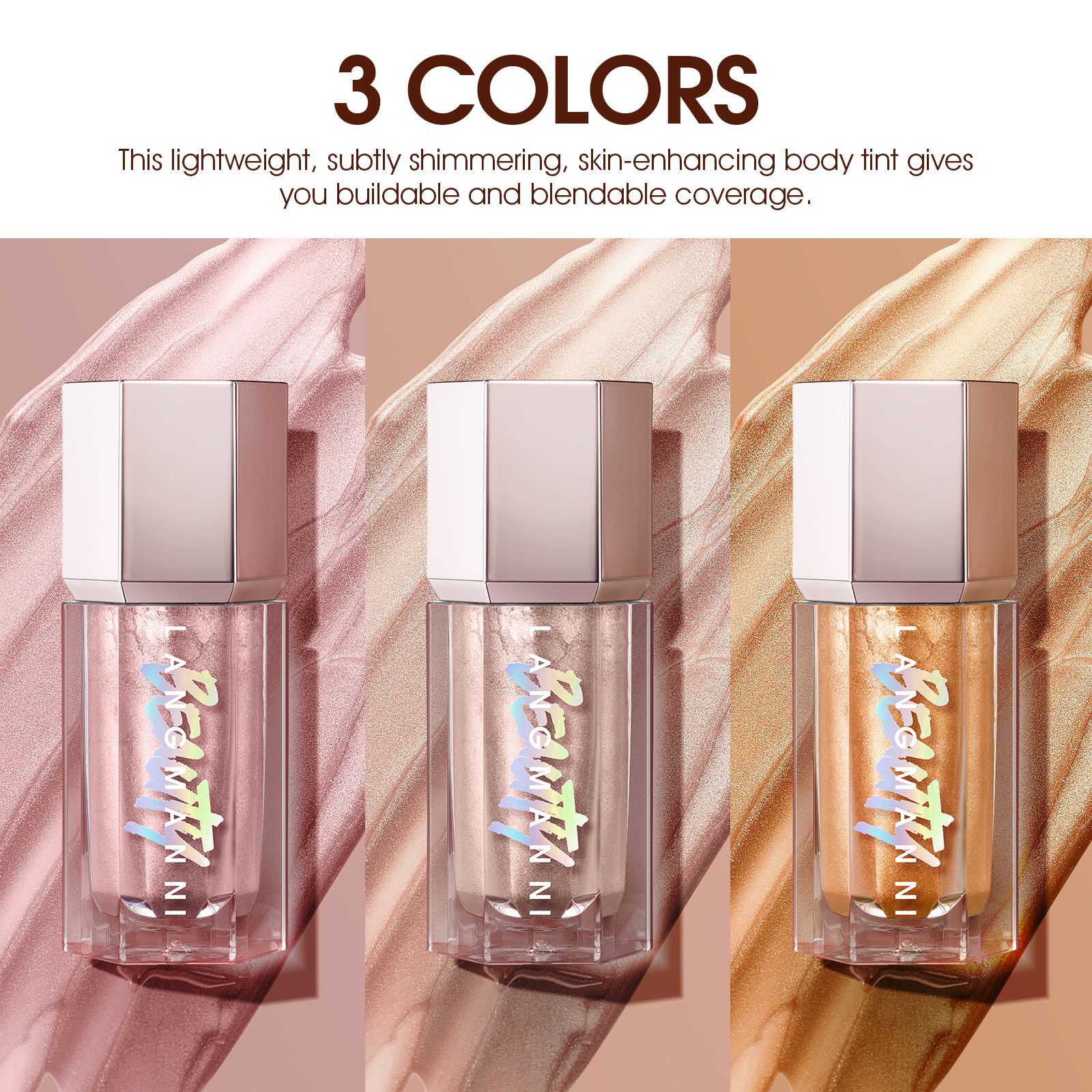 LANGMANNI cross-border special for new products on the shelf high gloss liquid sequins monochrome pearlescent earth color flashing face