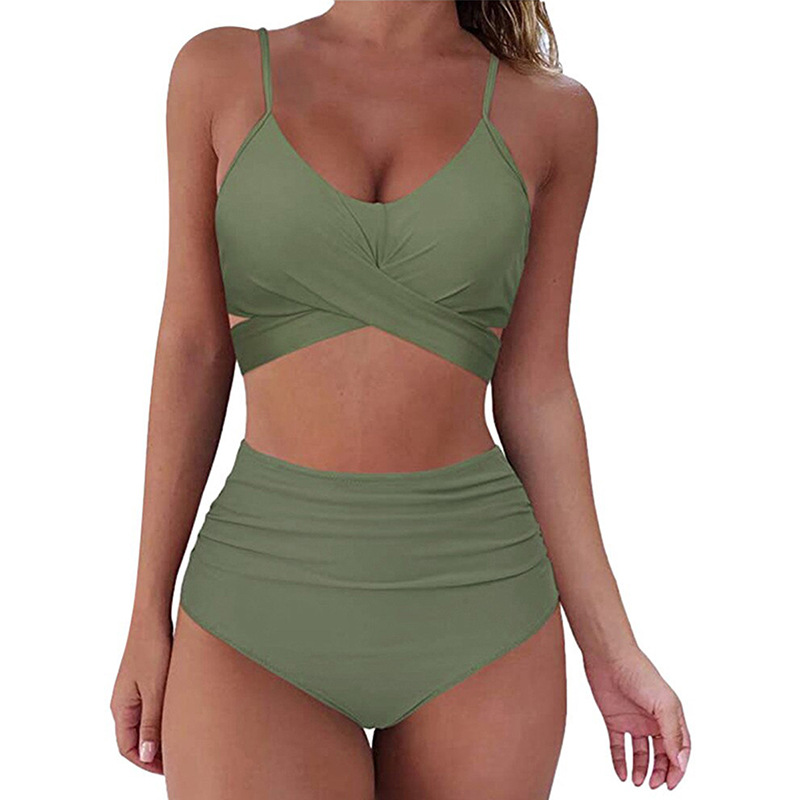 2023 summer cross-border sexy sleeveless backless split swimsuit foreign trade Europe and the United States cross-border bikini bikini