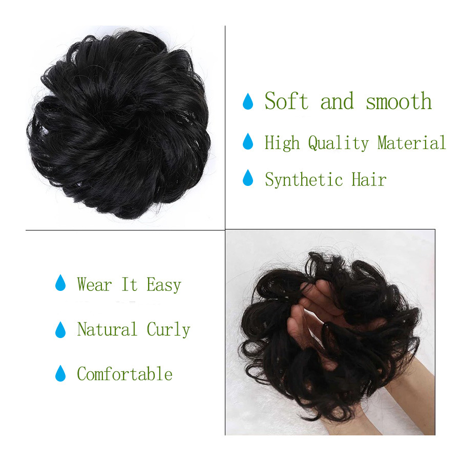 Wig Hair Ring Fluffy Curly Hair Ring Rubber Band Hair Pack Hair Tracker High Temperature Silk Flower Ball Female Head Flower Bud