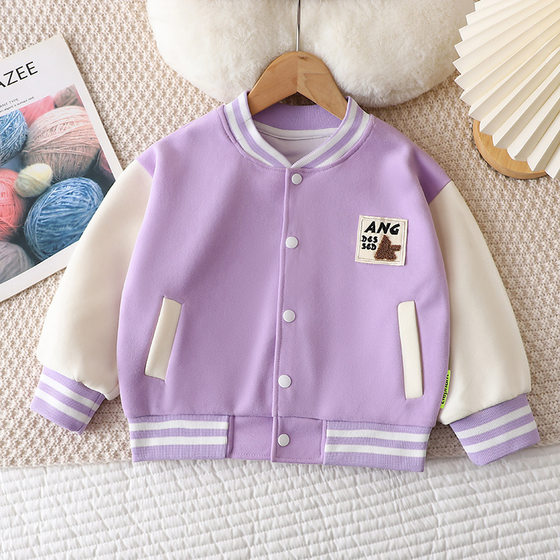 2023 New Children's Baseball Suit Baby's Autumn and Winter Thickened Casual Coat Mid-Big Children's Western Style Cardigan Sweater Children's Clothing