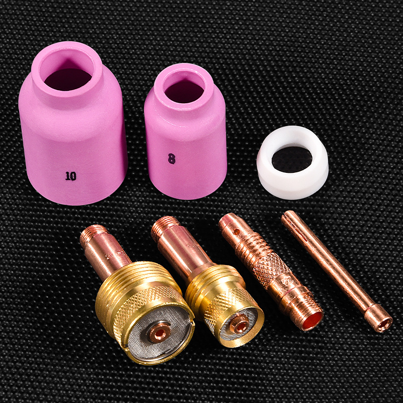 Argon arc welding accessories gun head WP18/26 screen fluid guide long and short gun tail copper tungsten clip switch porcelain nozzle