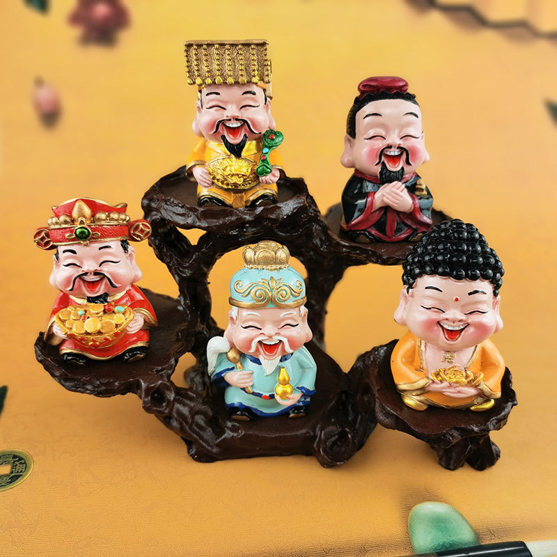 Cartoon God of Wealth Five-Way God of Wealth Decoration Home Decoration Chinese-Style Business Gift Five-Sage King Decoration God of Wealth Decoration