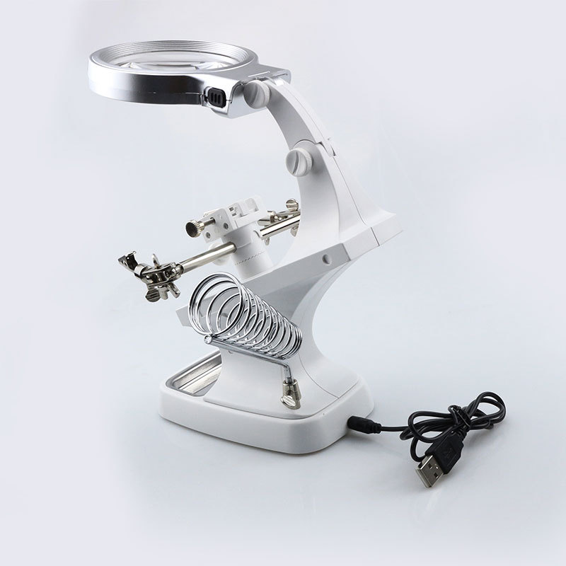 Chuguan USB interface 10 LED lights with auxiliary clip desktop high-power electronic circuit board repair magnifying glass