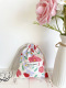 Drawstring pocket-pink purple flowers