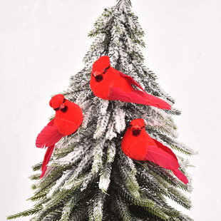Artificial feather Bird Garden gardening green plant decoration nine cm flannel foam bird Christmas crafts decoration