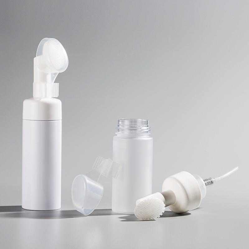 現物押圧シリカゲルブラシヘッドPETプラスチック化粧品洗顔泡瓶綿密泡立て分注瓶|undefined