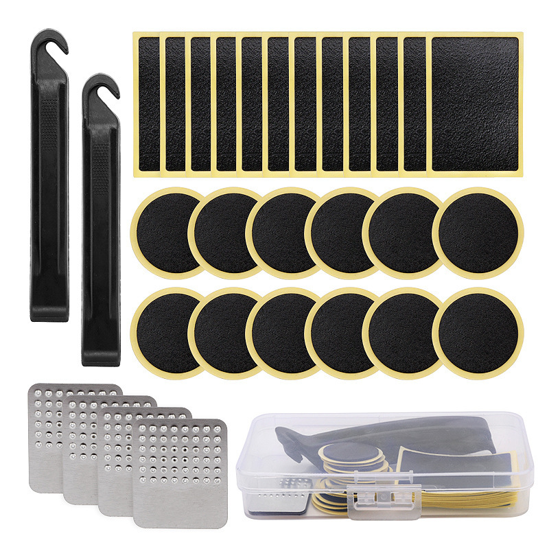 Bicycle glue-free tire patch tire pry stick repair set bicycle quick tool set box