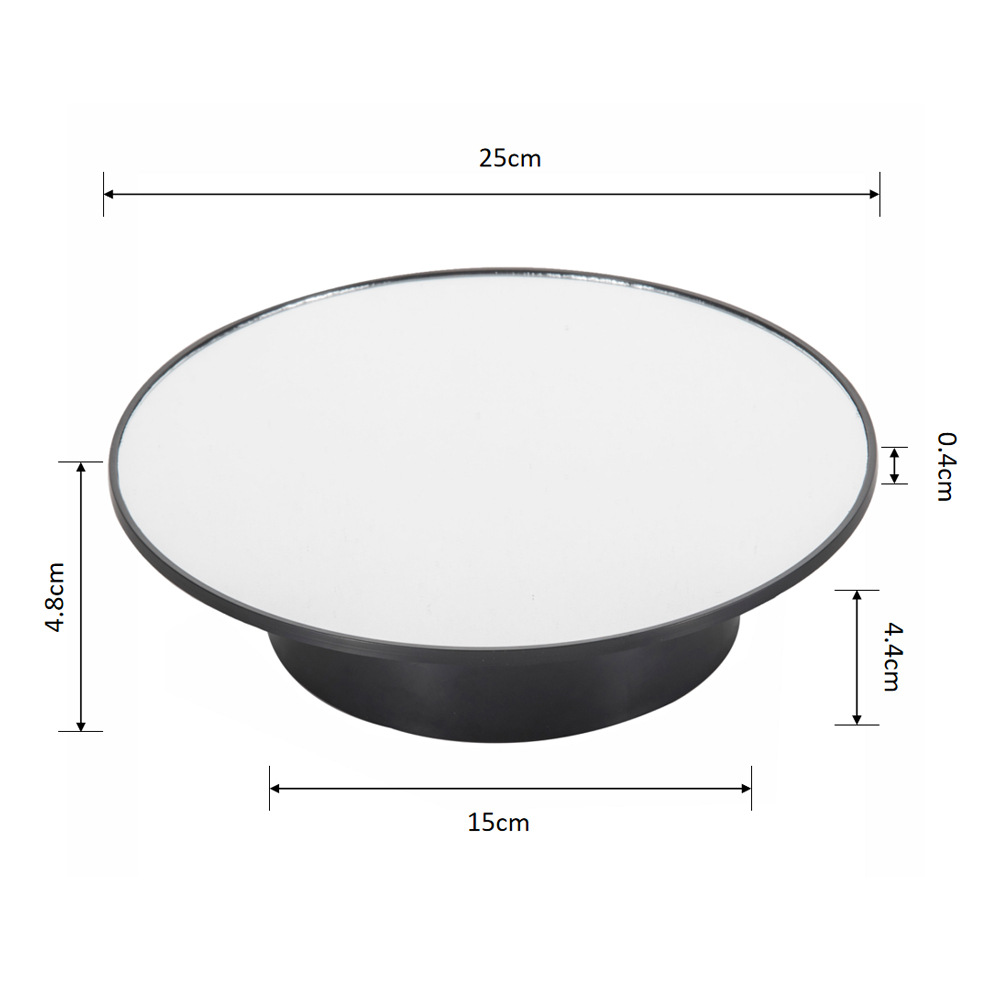 25cm Electric Turntable Live Photography Photography Jewelry Rack Dual Use Mirror Electric Display Rack Rotating Display Stand
