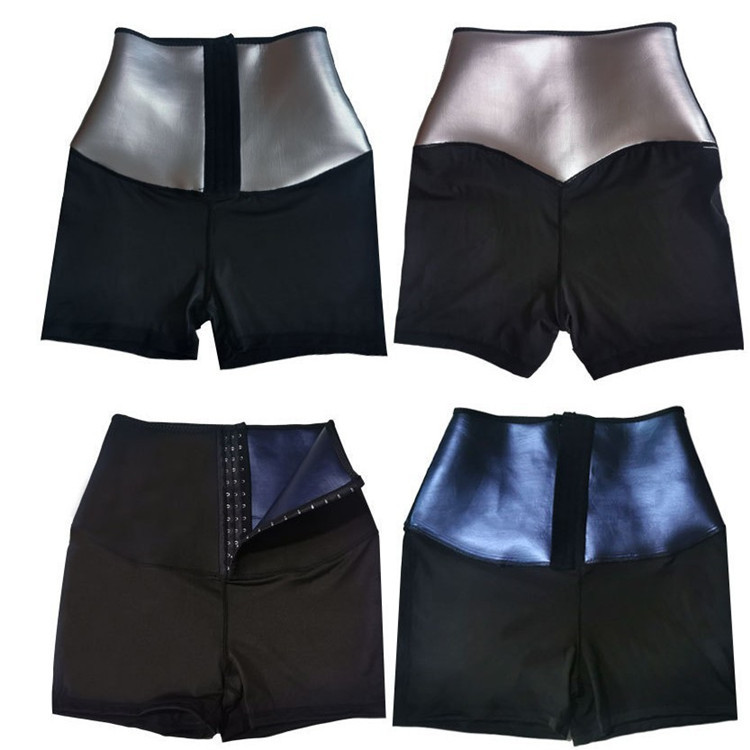 Europe and the United States Hot Selling Sliding Pants Women's High Waist Coated Sports Fitness Shorts Europe and the United States Breasted Abdominal Sweat Pants Waist