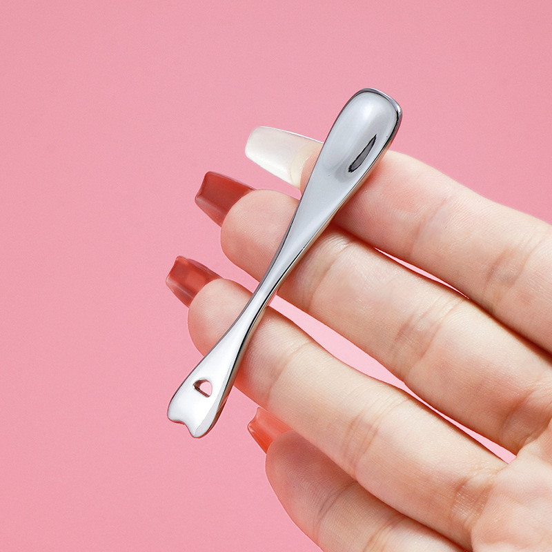 Beauty Spoon Split Shovel Spoon Cosmetic Golden Cream Spoon Laser Text logo Zinc Alloy Cream Spoon