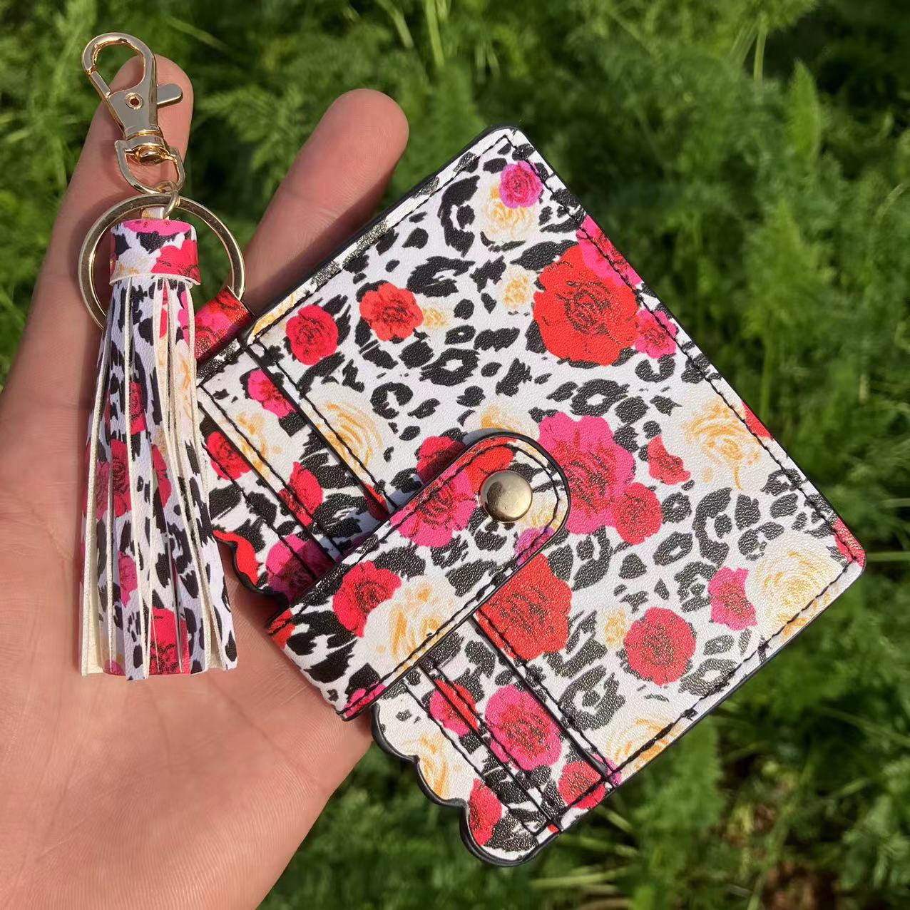 Cross-border Amazon European and American Creative PU Card Bag Women's Coin Purse Bag Bus Card Set Leather Tassel Clutch Bag