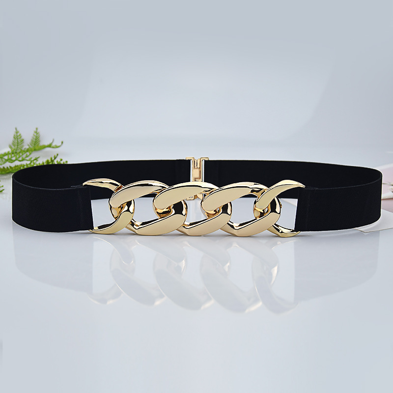 Amazon European and American slim elastic elastic belt decorative skirt suit simple fashion chain Women's belt